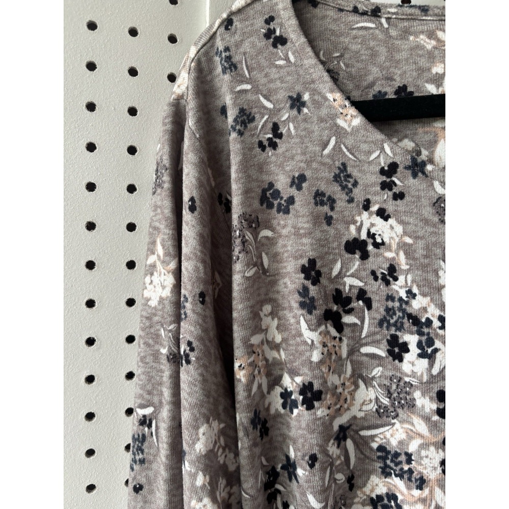 Mario Serrani Long SLV Pullover‎ Lightweight Floral Sweater Blouse Womens XXL - Picture 4 of 6